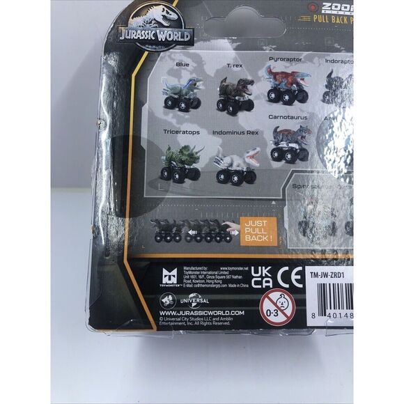 Jurassic World Dominion Zoom Riders Pull Back Power Indoraptor Dinosaur Racer - Picture 8 of 8